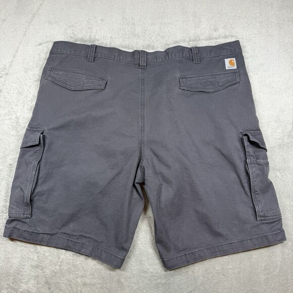 Carhartt Cargo Shorts Mens 48 Grey Pockets Relaxed Fit Logo Workmen Casual - Picture 2 of 10